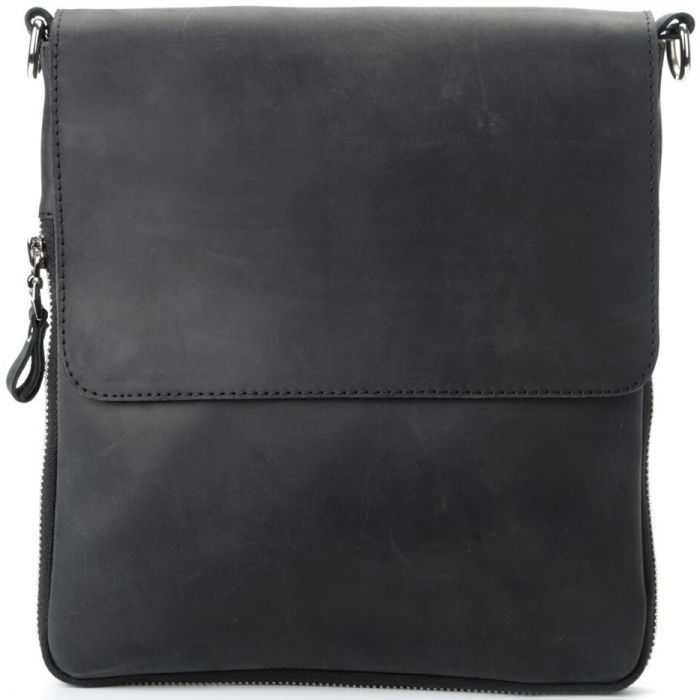 Сумка Shvigel З вінтажної шкіри Чорна (11017) зображення 2