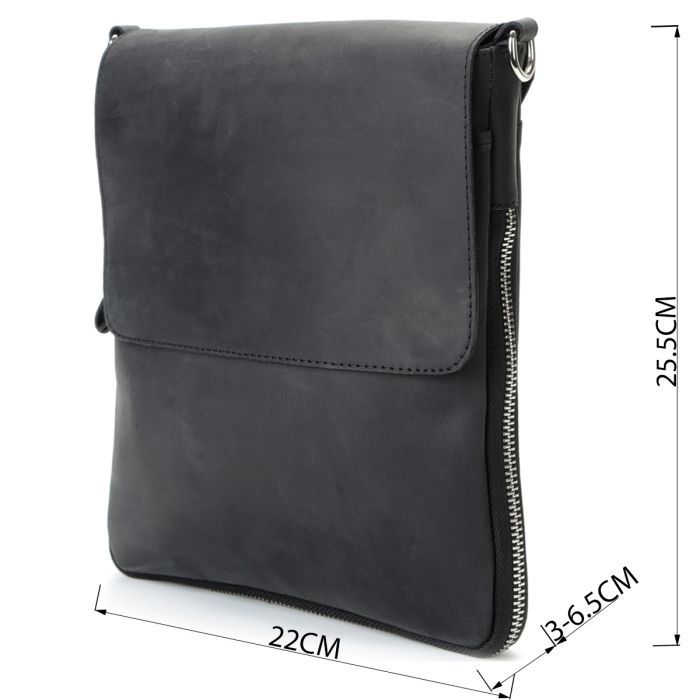 Сумка Shvigel З вінтажної шкіри Чорна (11017) зображення 3