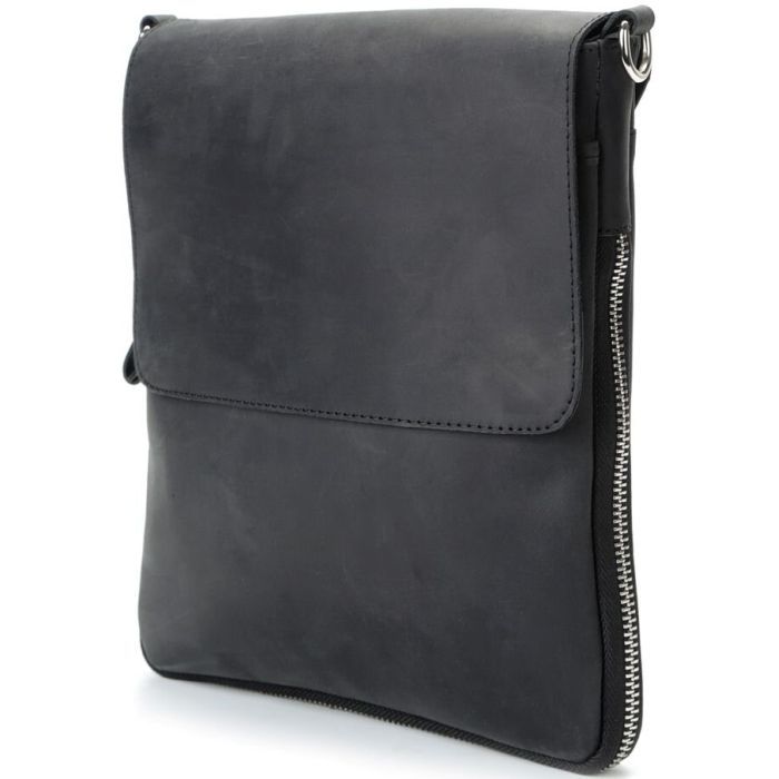 Сумка Shvigel З вінтажної шкіри Чорна (11017) зображення 5