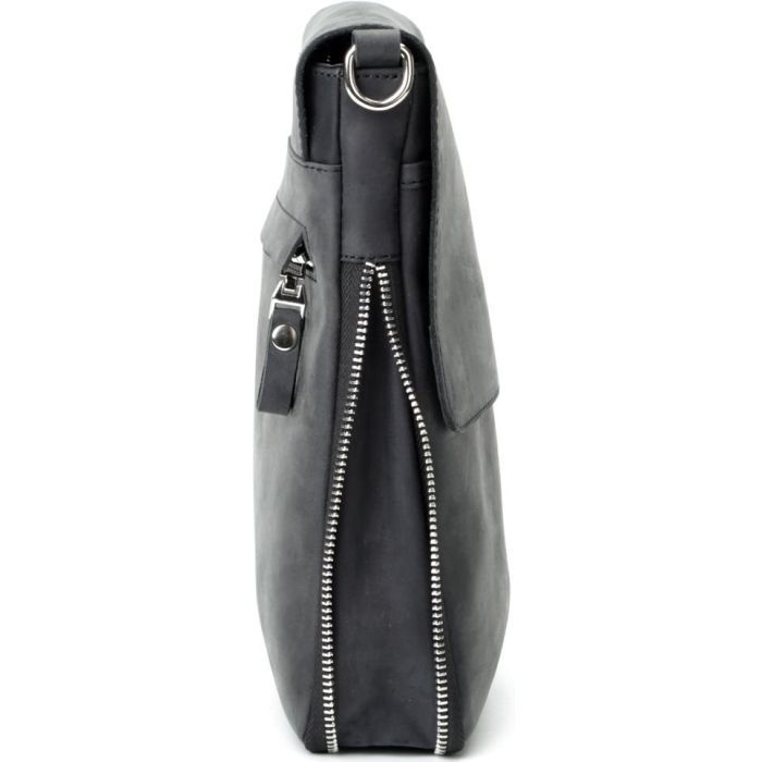 Сумка Shvigel З вінтажної шкіри Чорна (11017) зображення 7