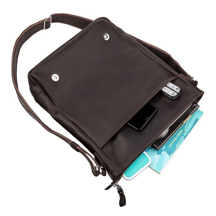 Сумка Shvigel З вінтажної шкіри Коричнева (11129) зображення 5