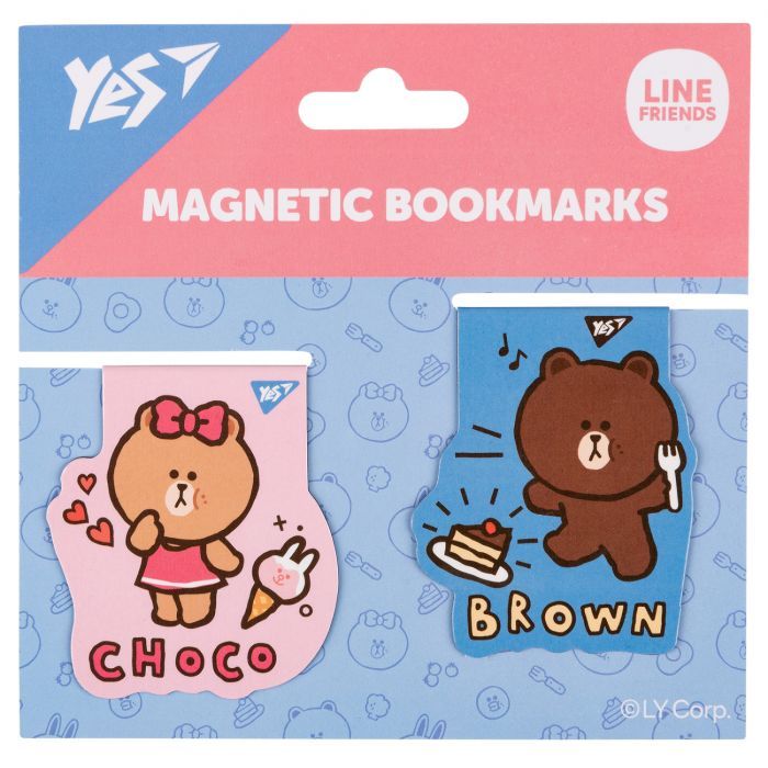 Закладки для книг Yes магнитные Line Friends Brown and Choco, 2шт (708106) изображение 2