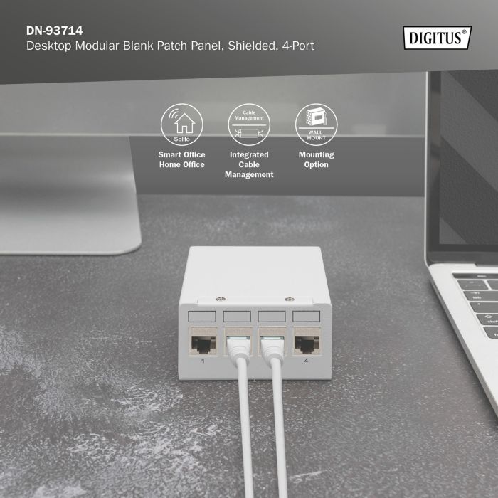 Патч-панель настільна, 4 порти, модульна Digitus (DN-93714) изображение 10