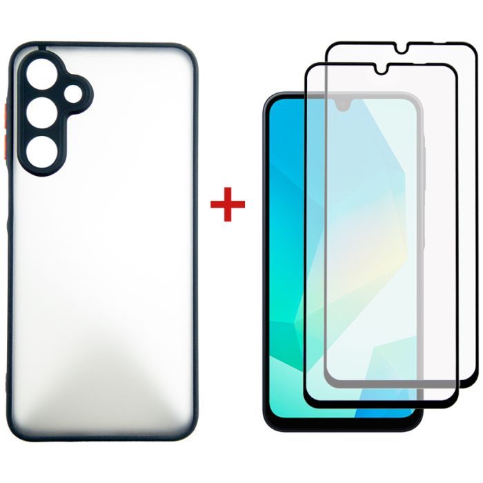 Чехол для мобильного телефона Dengos Samsung Galaxy A16 Matte + glass 2pcs (Blue) (DG-CTG2P-03)