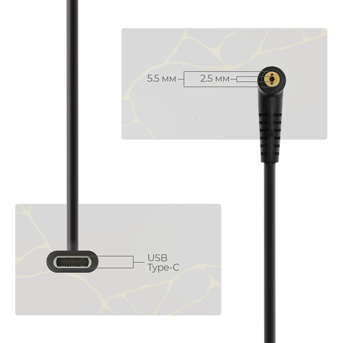 Кабель питания USB-C to DC 5.5x2.5 18.5-20V 1.0m Armorstandart (ARM79417) изображение 3