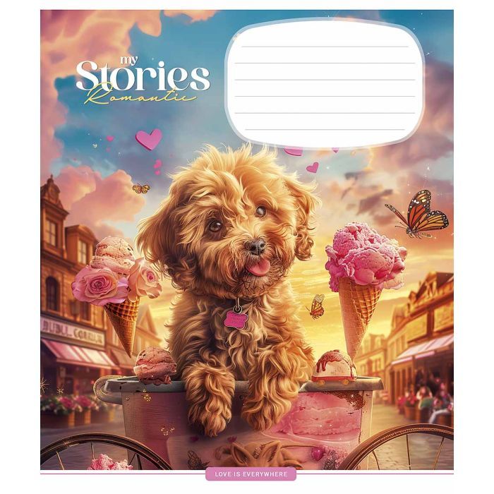 Тетрадь Школярик Romantic stories 12 листов клетка (012-3464K) изображение 2