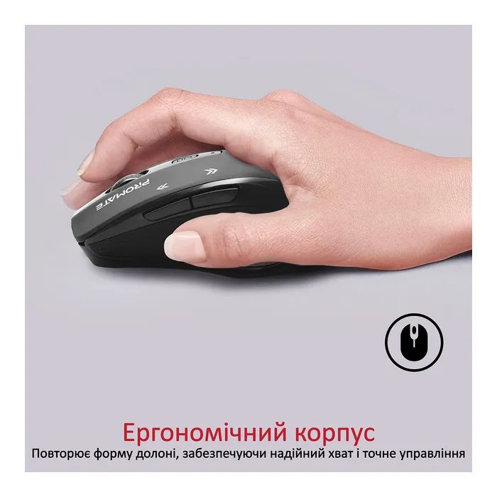 Мышка Promate Cursor Wireless Black (cursor.black) изображение 2