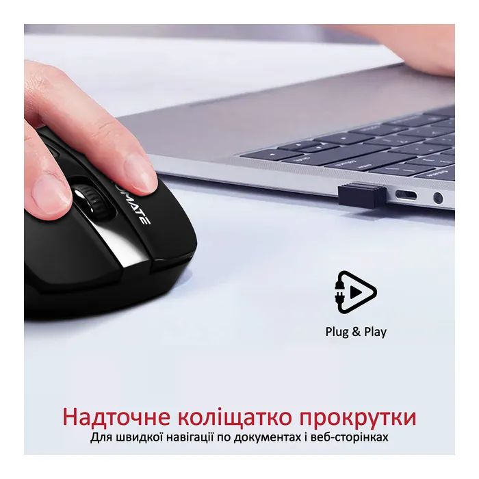 Мышка Promate Cursor Wireless Black (cursor.black) изображение 4