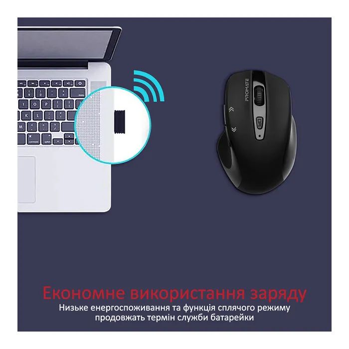 Мышка Promate Cursor Wireless Black (cursor.black) изображение 5