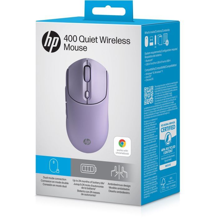 Мышка HP 400 Quiet Wireless/Bluetooth Purple (AZ7B7AA) изображение 9