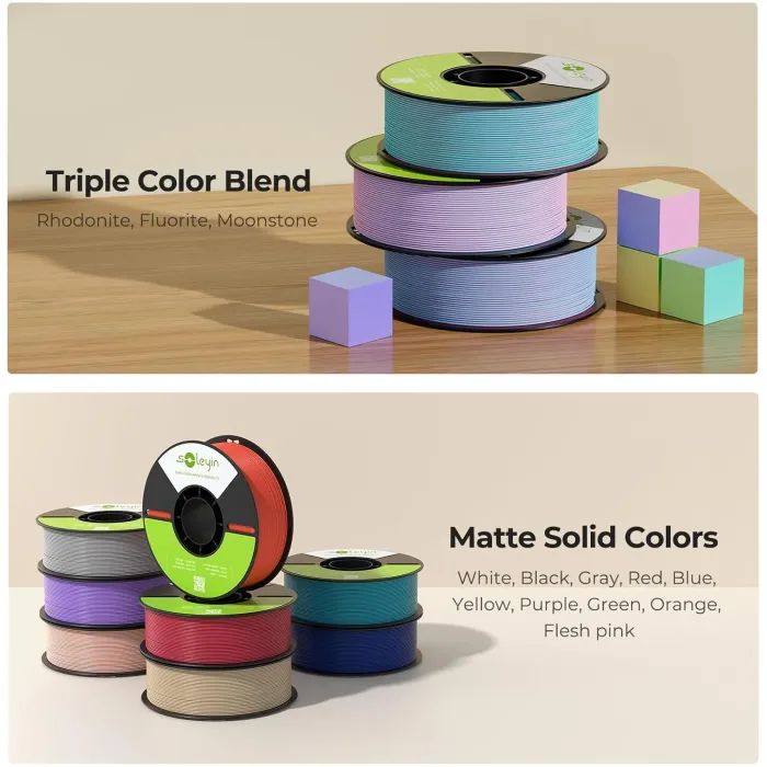 Пластик для 3D-принтера Creality Soleyin matte 1кг, 1.75мм, white (3301010512) зображення 4
