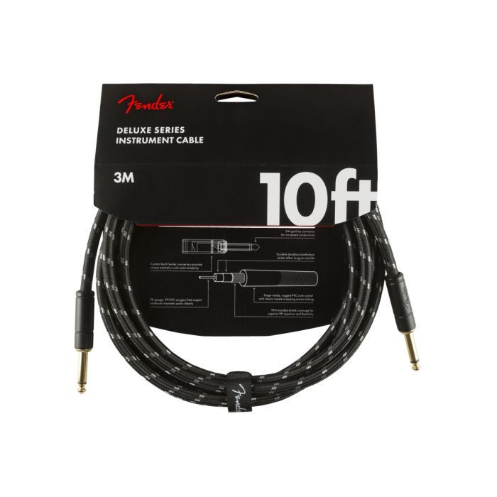 Инструментальный кабель Fender Cable Deluxe Series 10' Black Tweed (228466)