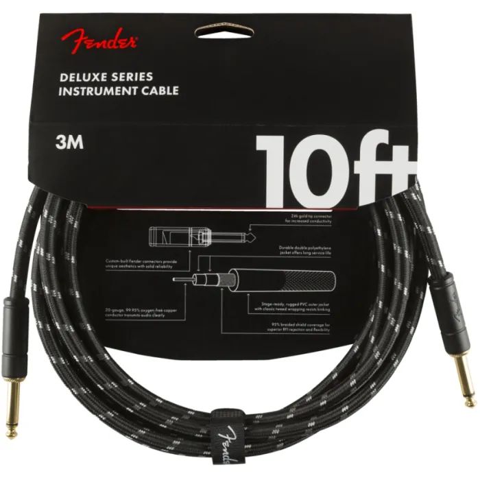 Інструментальний кабель Fender Cable Deluxe Series 10' Black Tweed (228466)