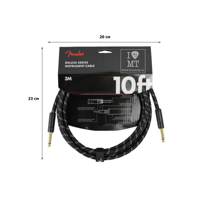 Инструментальный кабель Fender Cable Deluxe Series 10' Black Tweed (228466) изображение 2