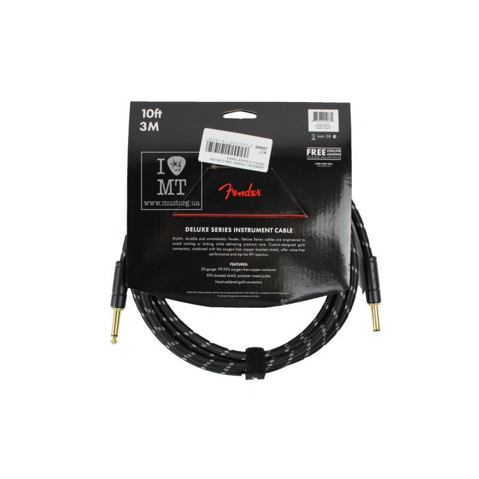Инструментальный кабель Fender Cable Deluxe Series 10' Black Tweed (228466) изображение 3