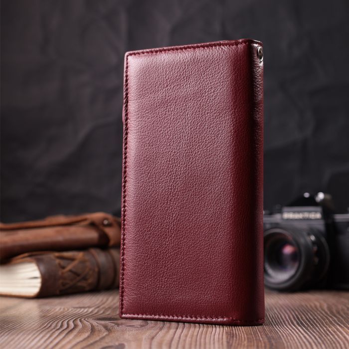 Гаманець ST Leather З натуральної шкіри Бордовий (22534) зображення 10