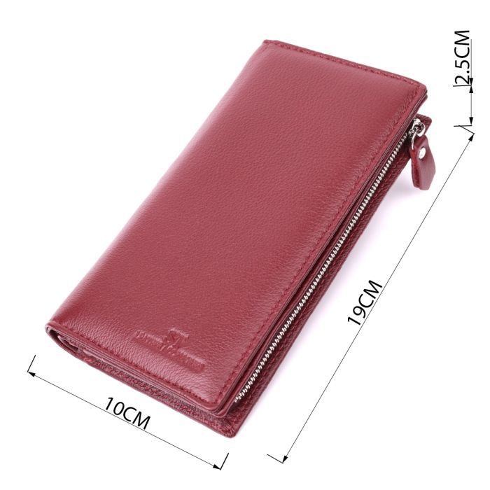 Гаманець ST Leather З натуральної шкіри Бордовий (22534) зображення 3