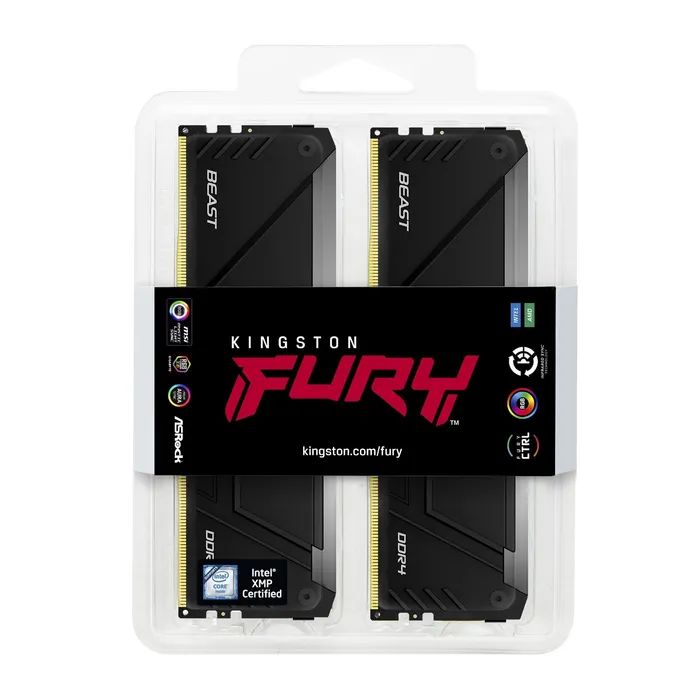 Модуль пам'яті для комп'ютера DDR4 32GB (2x16GB) 3200 MHz Beast RGB Black Kingston Fury (ex.HyperX) (KF432C16BB12AK2/32WP) зображення 5