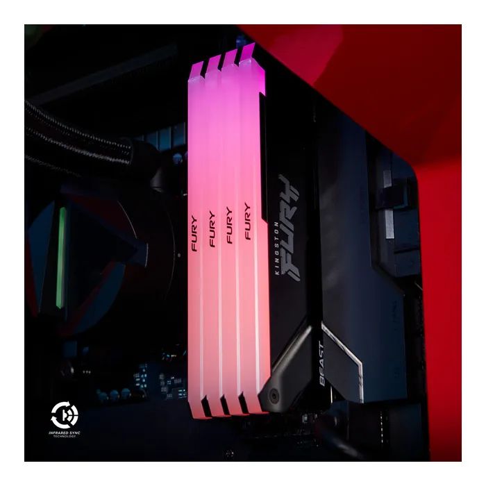 Модуль пам'яті для комп'ютера DDR4 32GB (2x16GB) 3200 MHz Beast RGB Black Kingston Fury (ex.HyperX) (KF432C16BB12AK2/32WP) зображення 8