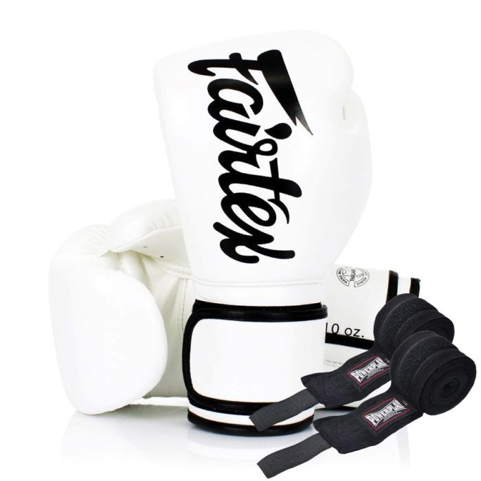 Боксерские перчатки Fairtex BGV14 White 10 унцій (бинти в комплекті) (BGV14_10oz_White)