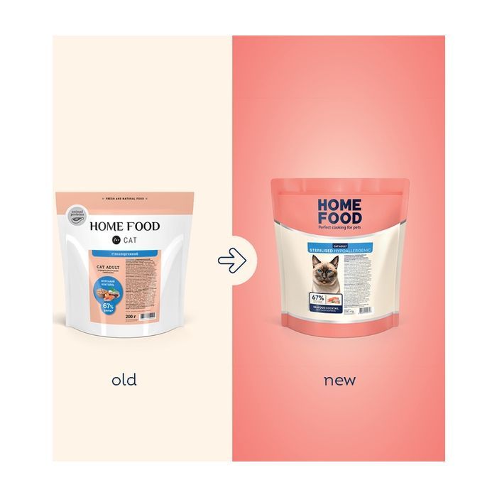 Сухий корм для кішок Home Food Hypoallergenic For sterilised морський коктейль 200 г (4820290090118) зображення 2