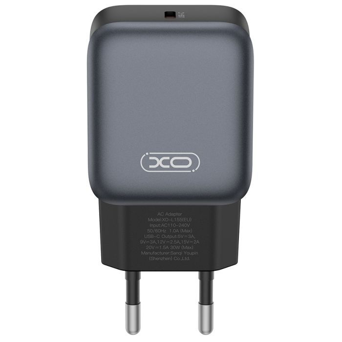 Зарядний пристрій XO USB-C PD30W black (L155_Black) зображення 3