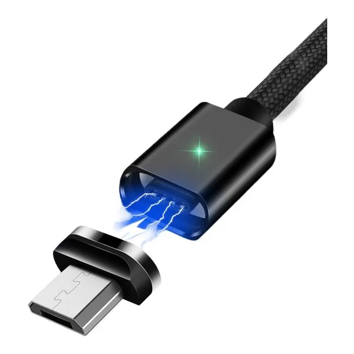 Дата кабель USB 2.0 AM to Micro 5P 1.0m Magnetic black Essager (EXCCXM-ML01) изображение 2