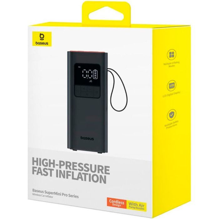 Автомобильный компрессор Baseus SuperMini Pro Series Wireless Car Inflator Cluster Blac (C11159300111-00) изображение 7