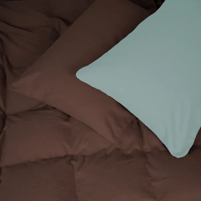Постельное белье MirSon 006-003 Menthol/Brown Фланель 2x143x210 Семейный (2200009661396)