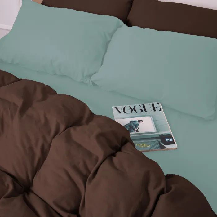 Постельное белье MirSon 006-003 Menthol/Brown Фланель 2x143x210 Семейный (2200009661396) изображение 5