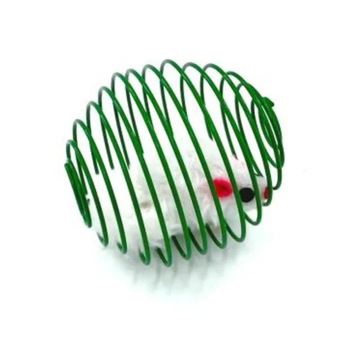 Іграшка для котів Hippie Pet М'ячик з мишкою зелений 7 см (HIPCT2304027Z)