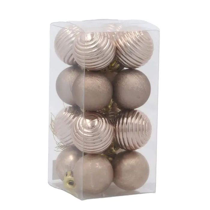 Ялинкова іграшка Chomik пластикові кульки, 16шт, 3 см, шампань (5900779893955_2)