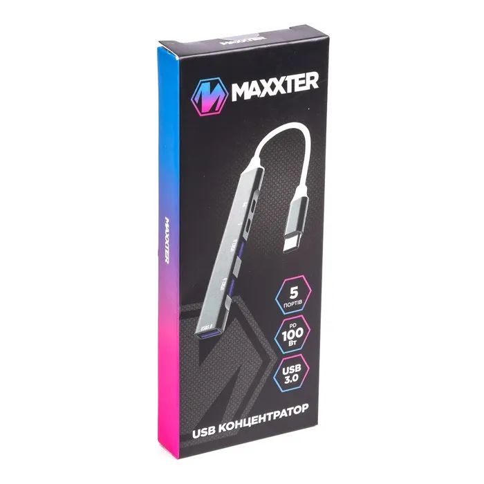 Концентратор Maxxter USB-C to 1xUSB 3.0 + 2xUSB 2.0 + 1xUSB-C PD100W + 1xUSB-C (HU3C-4P1PD-01) зображення 4