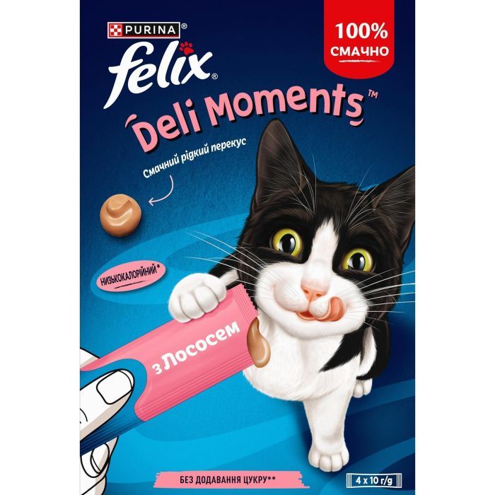 Лакомство для котов Purina Felix DeliMoments с лососем 40 г (8445291632639)