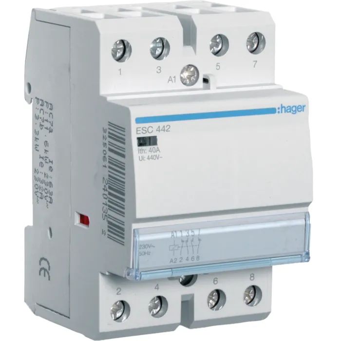 Автоматический выключатель Hager 40 A 230V 2NO+2NC 3P (B) (ESC442)