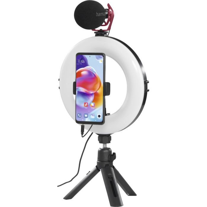 Набір блогера Hama Smartphone Tripod Smart-80 V2, 9.5cм, Bluetooth, LED ring (00004657) зображення 9