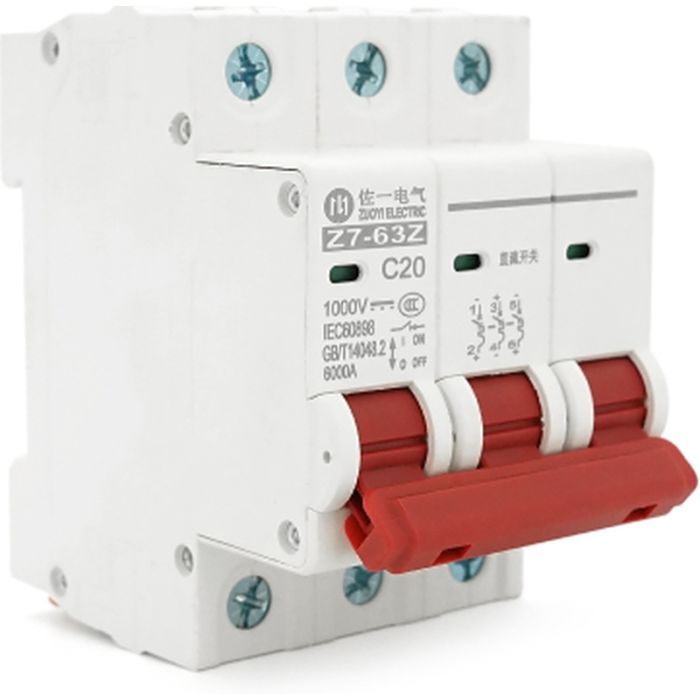 Автоматичний вимикач ZUOYI Z7-63Z 3P C20 DC750V