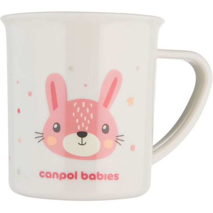 Набір дитячого посуду Canpol babies CUTE ANIMALS кружка пластикова, рожева (4/413_pin2)