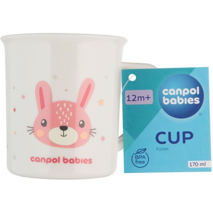 Набір дитячого посуду Canpol babies CUTE ANIMALS кружка пластикова, рожева (4/413_pin2) зображення 3