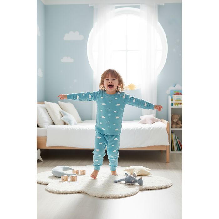 Пижама детская Bibaby с тучками (59702-92G-mint) изображение 5