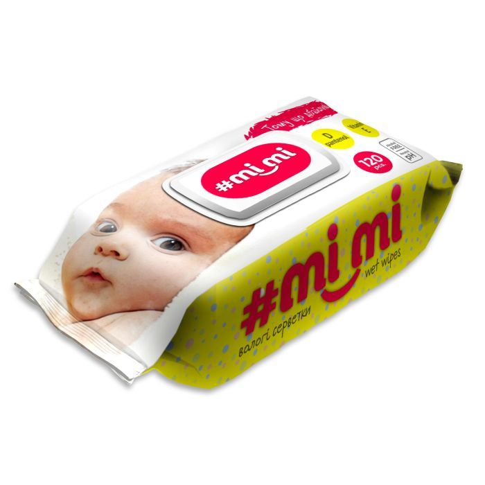 Детские влажные салфетки Мі Мі Антібактеріальні з клапаном 120 шт (4820237500366)