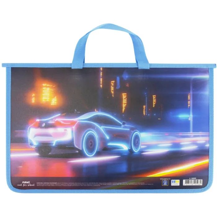 Папка - портфель Maxi А4 пластиковый на молнии (MX30000)