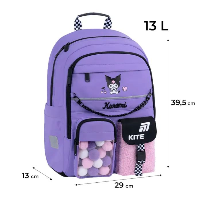 Рюкзак школьный Kite Education 584 HK Kuromi (HK26-584M) изображение 12