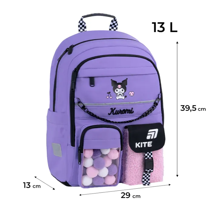 Рюкзак шкільний Kite Education 584 HK Kuromi (HK26-584M) зображення 12