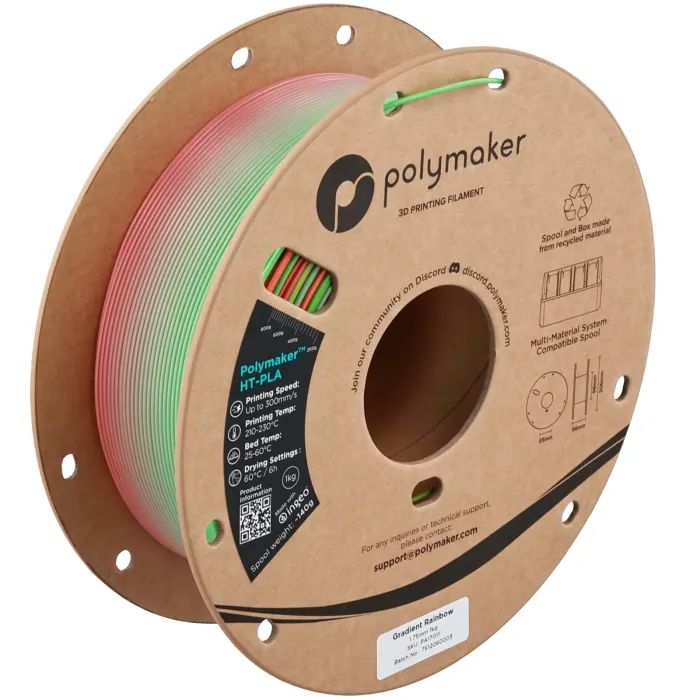 Пластик для 3D-принтера Polymaker HT-PLA 1,75mm 1kg GRADIENT RAINBOW (PA17011)