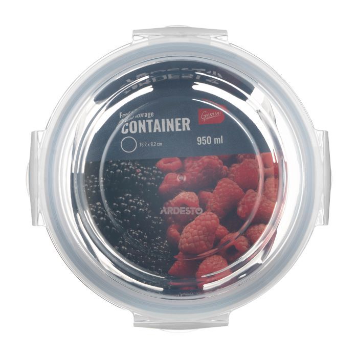 Харчовий контейнер Ardesto Gemini круглий, 0.4л, боросилікатне скло, прозорий (AR1240BRD) зображення 2