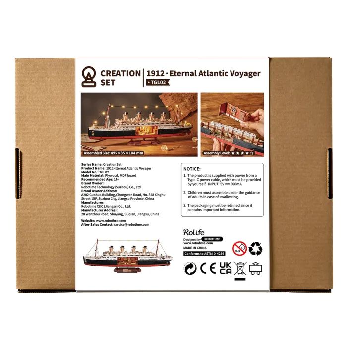 Конструктор Robotime Rolife деревянный 3D 1912 Вечный путеш (TGL02) изображение 3