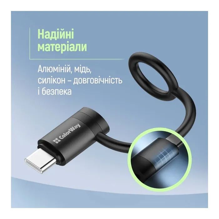 Переходник Lightning F to USB-C M black ColorWay (CW-AD-CL2) изображение 12