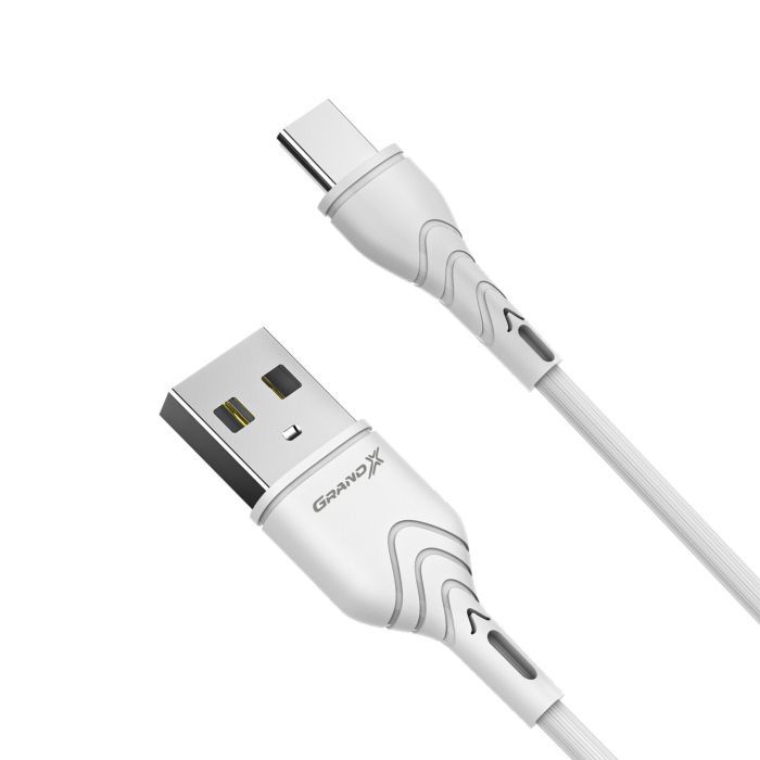 Дата кабель USB 2.0 AM to USB-C 2.0m 2.4A white Grand-X (PC-02W) зображення 2