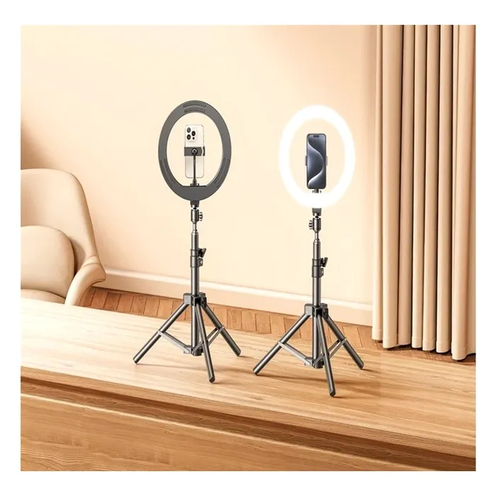 Набор блогера RTAKO ZJ-ZBT01 Live Streaming Stand with Ring Light and Floor Tripod (6942063215400) изображение 4